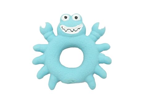 Tatrapet hračka pro psa krab pískací 10 cm latex modrá
