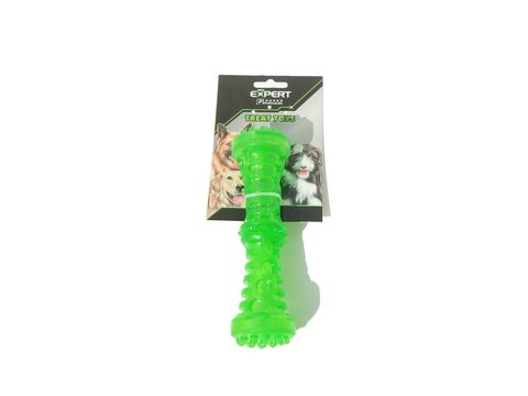 Tatrapet hračka pro psa dentální činka pískací 18 cm guma zelená