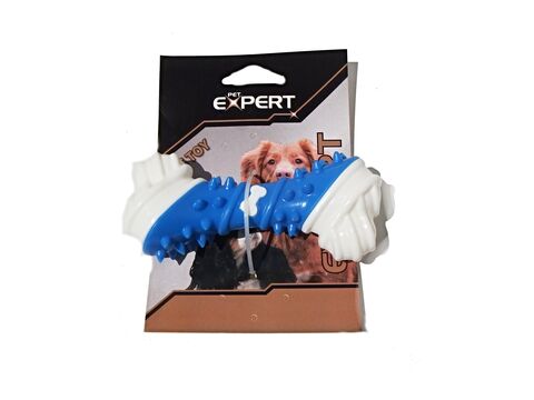 Tatrapet hračka pro psa dentální kost 12,5 cm tvrdá guma modro bílá