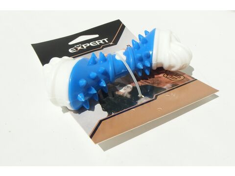 Tatrapet hračka pro psa dentální kost 12,5 cm tvrdá guma modro bílá