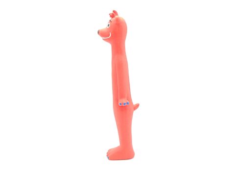 Flamingo hračka pro psa medvěd  pískací 30 cm latex oranžová