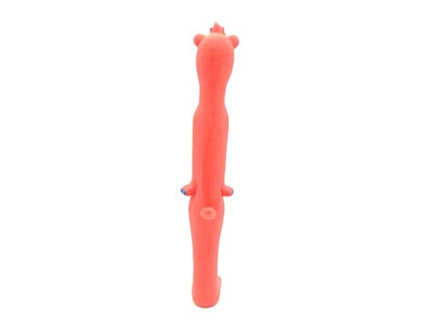 Flamingo hračka pro psa medvěd  pískací 30 cm latex oranžová