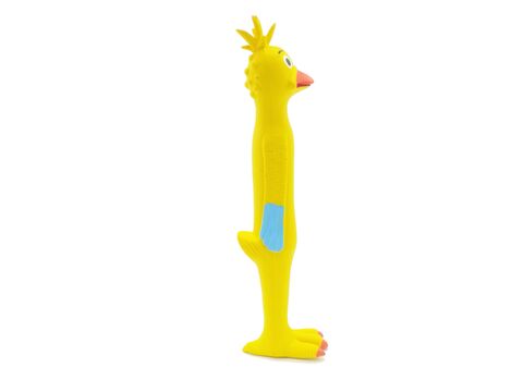 Flamingo hračka pro psa kačer pískací 30 cm latex žlutá