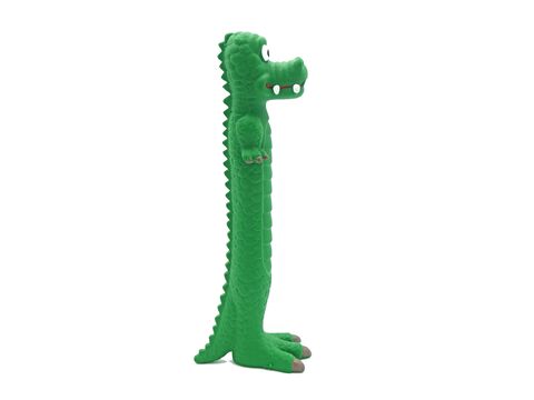 Flamingo hračka pro psa krokodýl pískací 30 cm latex zelená