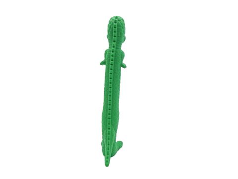 Flamingo hračka pro psa krokodýl pískací 30 cm latex zelená