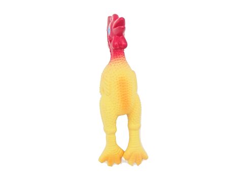 Flamingo hračka pro psa kuře pískací 13 cm latex 