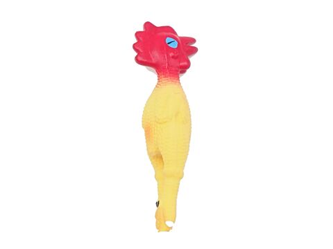Flamingo hračka pro psa kuře pískací 13 cm latex 