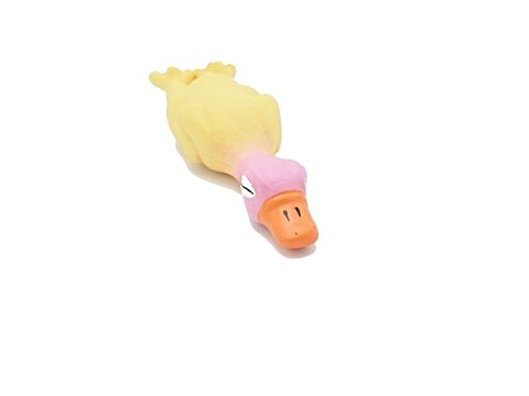 Flamingo hračka pro psa kachna pískací 13 cm latex 