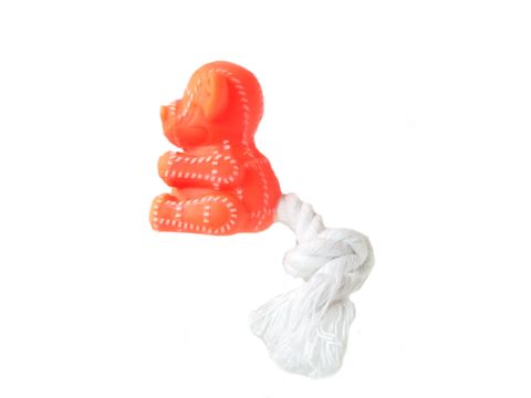 Flamingo hračka pro psa opička 4,5 cm s bavlnou vinyl oranžová