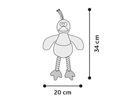 Flamingo hračka pro psa kačena 34 cm šustící látka a plyš béžová