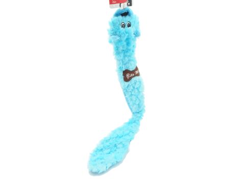 Flamingo hračka pro psa bobr 56 cm pískací ,šustící, látková, modrá