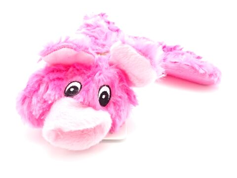 Flamingo hračka pro psa prase 51 cm pískací, šustící, látková růžová