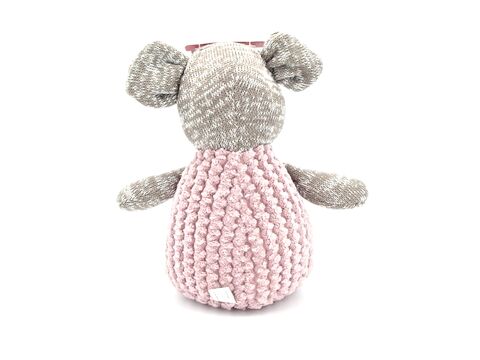 Flamingo hračka pro psa myš 22 cm pískací plyšová růžová/hnědá