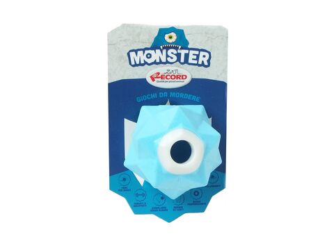 Record hračka pro psa Monster míček na pamlsky 6,3 cm tvrdá guma modrá