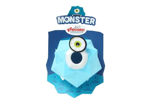 Record hračka pro psa Monster míček na pamlsky 8,9 cm tvrdá guma modrá 