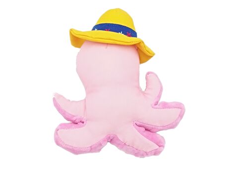 Record hračka pro psa plovací chobotnice 21,6 x 20,3 x 6,3 cm pískací růžová