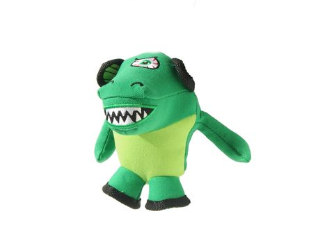 Record hračka pro psa Monster Gang krokodýl 18 x 18 cm látková zelená