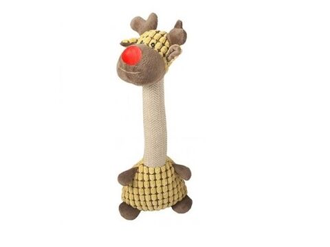 Nayeco hračka pro psa žirafa 35cm plyšová pískací žlutá