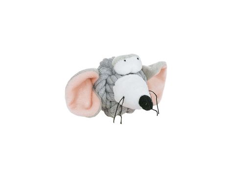 Nayeco hračka pro psa hlava myšky 8 cm plyšová šedo růžová