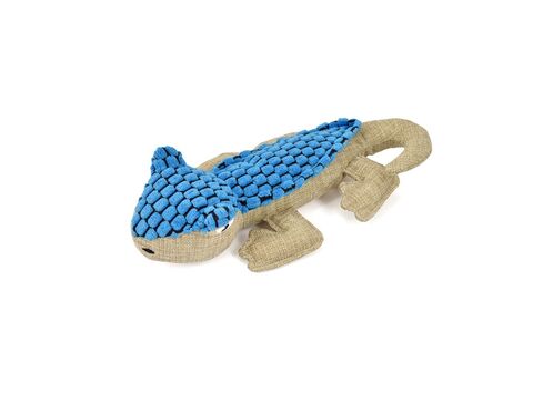 Nayeco hračka pro psa ještěrka 30 cm látková pískací modrá