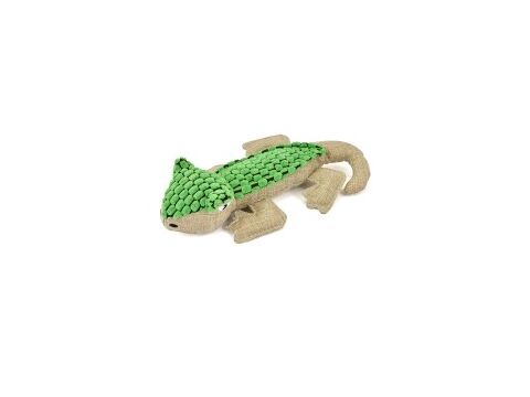 Nayeco hračka pro psa ještěrka 30 cm látková pískací zelená