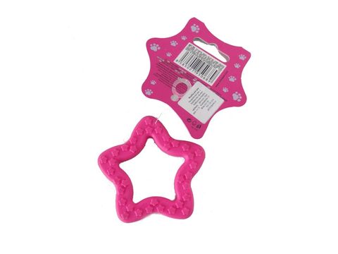 Hračka pro psa hvězda dentální 6 cm tvrdá guma růžová