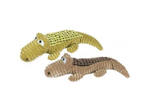 Nayeco hračka pro psa krokodýl 33 cm plyšová pískací hnědá