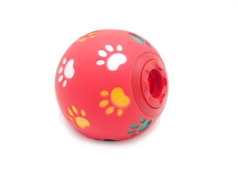 Flamingo míček na pamlsky 11cm uzavíratelný červený doprodej