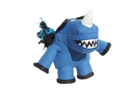 Record hračka pro psa Monster Gang nosorožec 18 x 18 cm látková modrá