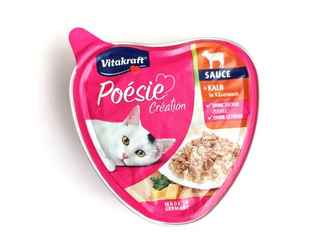 Vitakraft Poésie Création, telecí v sýrové omáčce 85 g, vanička+dárek Vitakraft cat Poésie