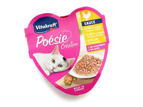 Vitakraft Poésie Creation kuře zelenina v omáčce 85 g, vanička+ dárek Vitakraft cat Yums 1