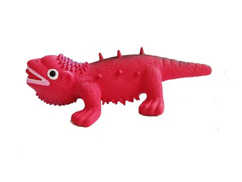 Tatrapet hračka pro psa ještěr pískací 17 cm latex červená