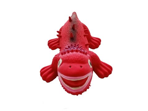 Tatrapet hračka pro psa ještěr pískací 17 cm latex červená