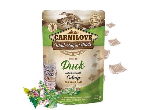 Carnilove Cat Pouch Rich in Duck Enriched with Catnip 85g 4.140