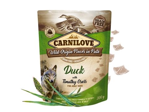 Carnilove Dog Pouch paté Duck with Timothy Grass 300 g 3.195