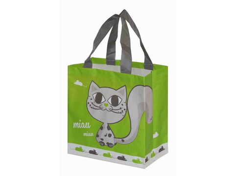 Nákupní taška na pamlsky Miau 10 l 27 x 25 x 15 cm zelená