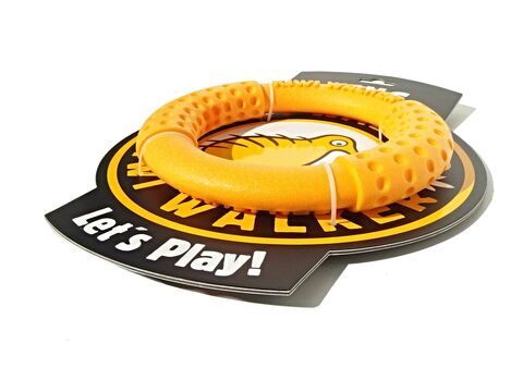 Kiwi Walker hračka pro psa házecí a plovací kruh z TPR pěny průměr 18 cm oranžová