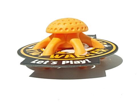 Kiwi Walker hračka pro psa plovací chobotnice z TPR pěny, průměr 12 cm oranžová