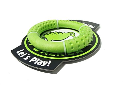 Kiwi Walker hračka pro psa házecí a plovací kruh z TPR pěny průměr 13 cm zelená