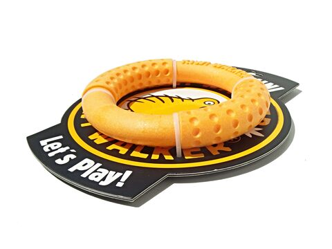 Kiwi Walker hračka pro psa házecí a plovací kruh z TPR pěny průměr 13 cm oranžová