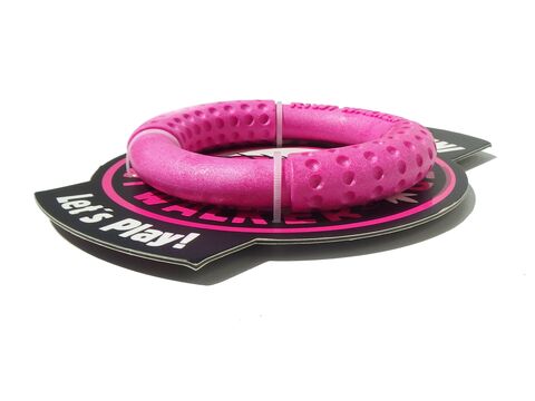 Kiwi Walker hračka pro psa házecí a plovací kruh z TPR pěny průměr 13 cm růžová