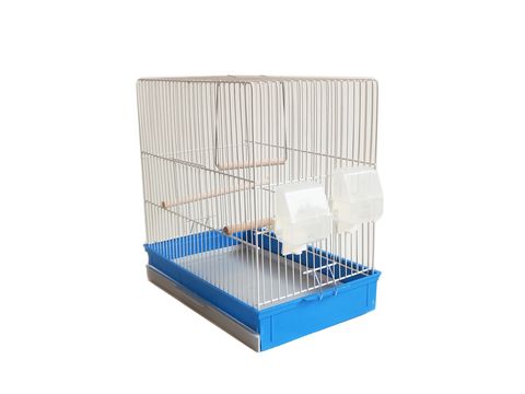 Klec pro malé papoušky kostka 40 x 27 x 38 cm světle modrá