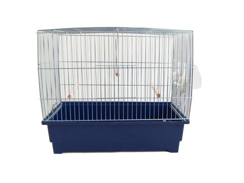 Klec pro malé papoušky soudek 45 x 28 x 39 cm tmavě modrá