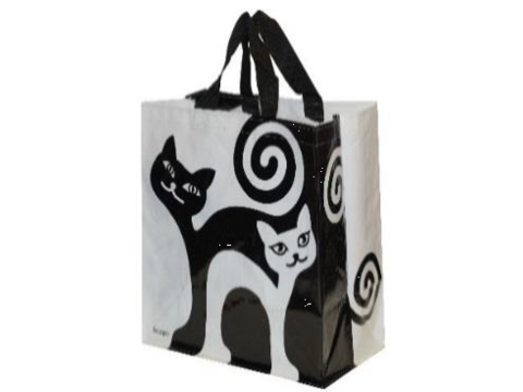 Nákupní taška na pamlsky černobílé kočky 24 l 34 x 32 x 19 cm 