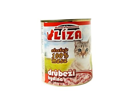 Líza konzerva pro kočku 800 g 100 % jemně mletého drůbežího masa  4.117