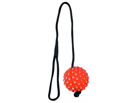 Tatrapet hračka pro psa polotvrdý míček 7,2 cm na šňůře 50 cm oranžová