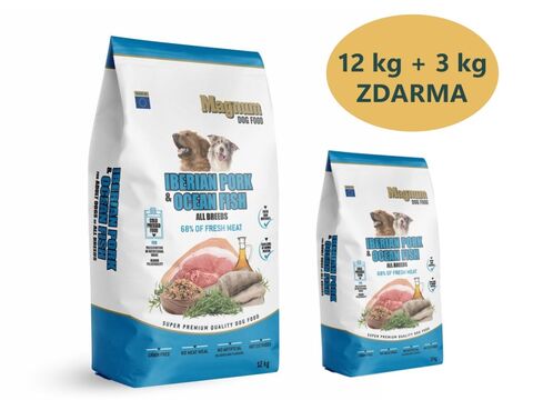 Magnum Iberian Pork & Ocean Fish All Breed 12 kg + 3 kg Poultry  1.132