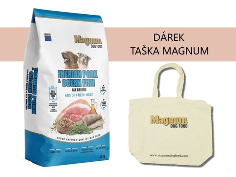Magnum Iberian Pork & Ocean Fish All Breed 12 kg  1.132 + taška