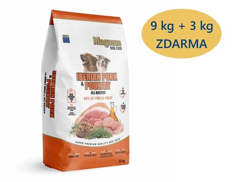 Magnum Iberian Pork & Poultry All Breed 9 kg + 3 kg zdarma 1.125AP