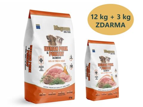 Magnum Iberian Pork & Poultry All Breed 12 kg + 3 kg 1.130